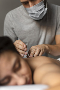 acupuncture, aiguille, enceinte